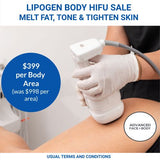 NOV 25 -  LIPOgen HIFU BODY SCULPTING, MELT FAT & TIGHTEN SKIN
