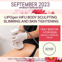 SEP 23 -  LIPOgen HIFU Body Sculpting ONLY $299 or 3 for $599 (Was $998.00 EACH)
