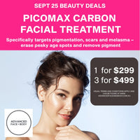 Sept 25 - PICOmax Carbon Facial Treatment (Treats sun damage and pigmentation)